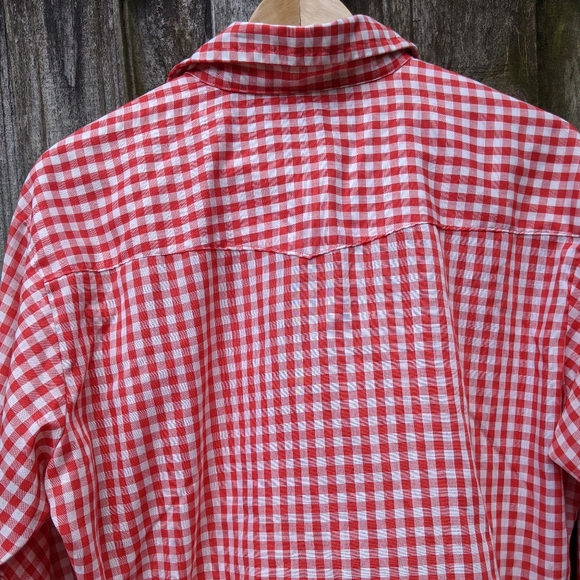 Vintage Dee Cee Red Check Gingham Pearl Snap Shirt - Picture 8 of 8